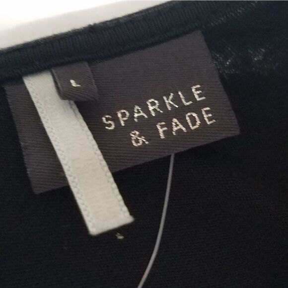 Urban Outfitters Sparkle & Fade Gold Black Tie Back Shift Dress L NWT - Picture 7 of 8